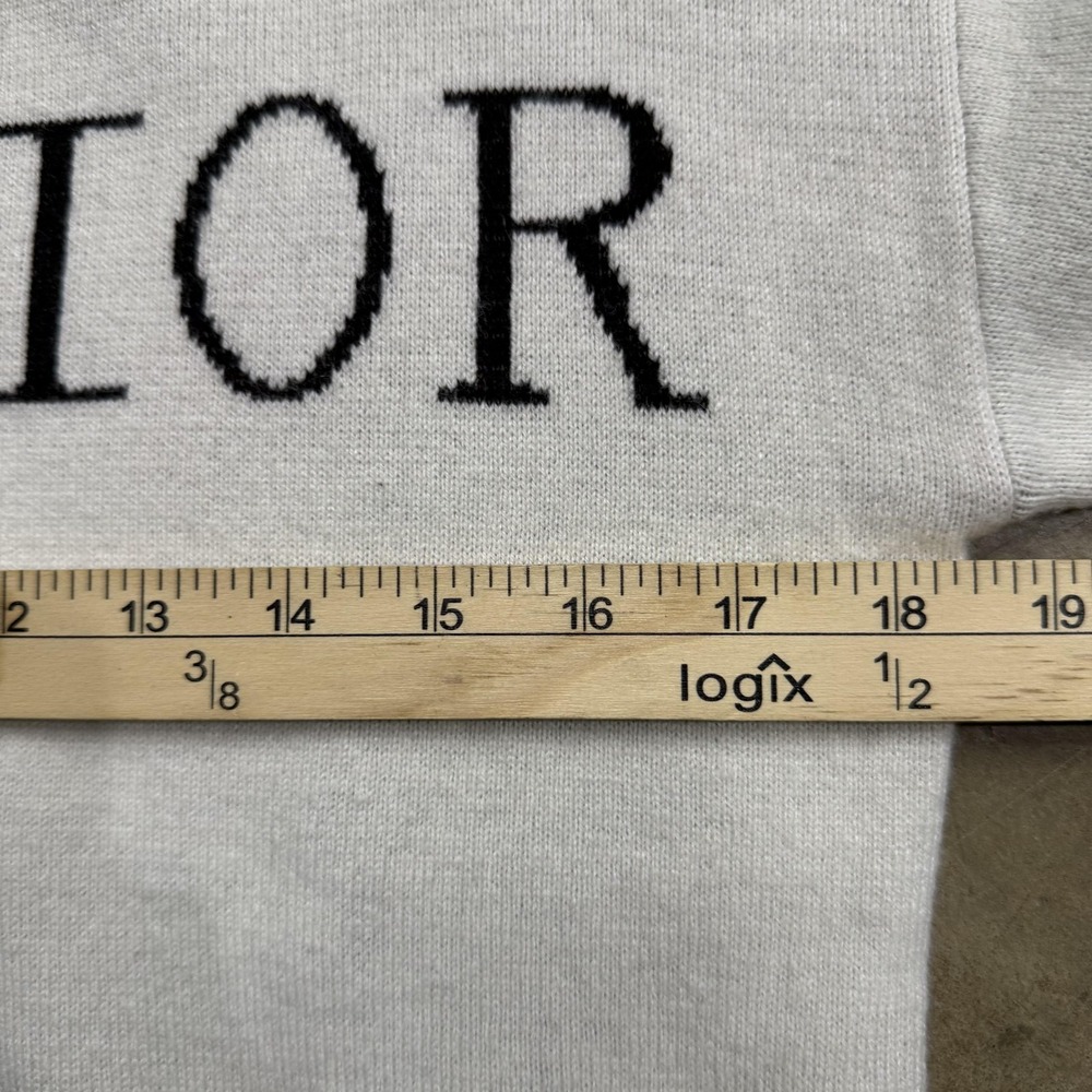 Christian Dior Sweater Womens 36 White Black J Heart Dior Crewneck Knit Stripe - Picture 4 of 8